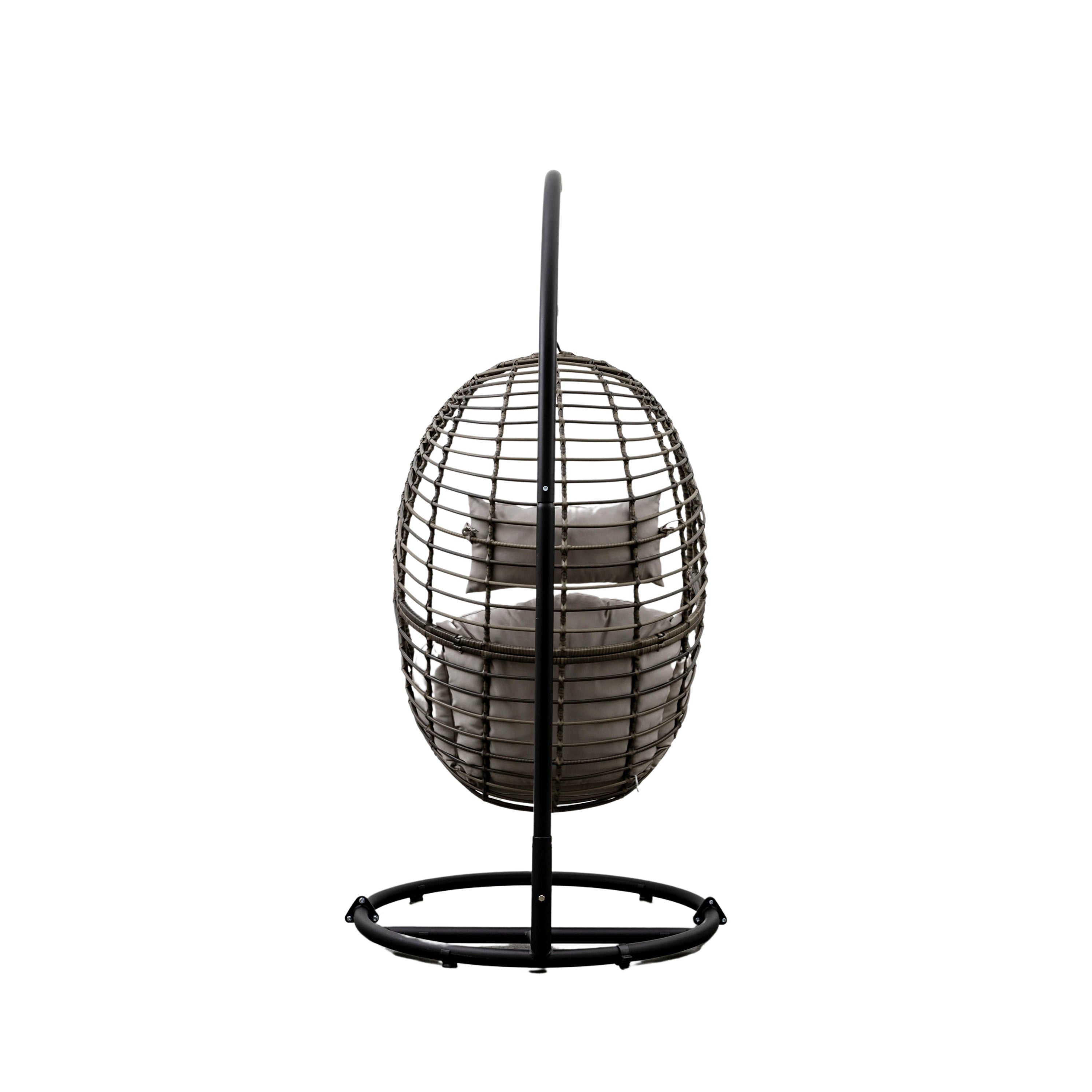 Adalio Grey Wicker Hanging Egg Chair | 1 Seater